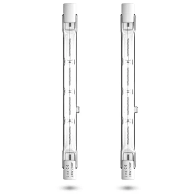Imagen de CucuGo 200W R7s Bombilla Halógena Linear 118mm regulable Blanco Cálido2800K Slim 3900lm Lampara Halógenade hogar, trabajo, seguridad, calles, Iluminación Paisajismo, Lámparas, etc (2pcs)