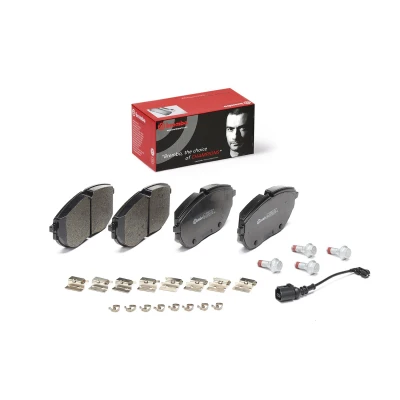 Imagen de BREMBO P 85 188 Juego de pastillas freno con contacto avisador desgaste tornillos pinza freno, Chapa antichirridos accesorios