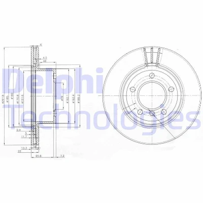 Imagen de DELPHI BG3900C Disco de freno 292 22 5 ventilado revestido sin procesar cojinete rueda, anillo sensor ABS BMW: 3 Berlina, 1 Hatchback, Coupé