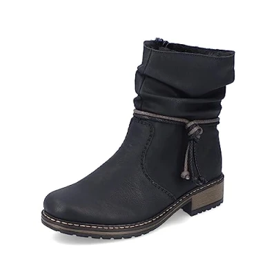 Imagen de Rieker Mujer Botines Z6893, señora Botines,Media Bota,Zapato de transición,Zapato Invierno,Botas,Bota,Forrado,Negro (Schwarz / 00),37 EU 4 UK