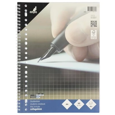 Imagen de Kangaro Bloque universitario A4, cuadriculado, 10 mm, 23 r, 60 g, 80 hojas, K 5574, 29,7 x 22 0,8