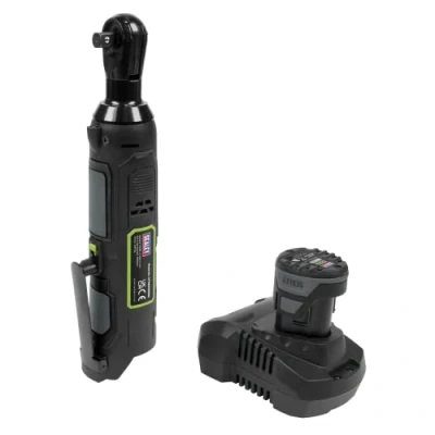Imagen de Sealey Kit de llave trinquete inalámbrica 10,8 V 2 Ah serie SV10.8 3/8 pulgadas Sq Drive 45 Nm CP108VCRW, rojo