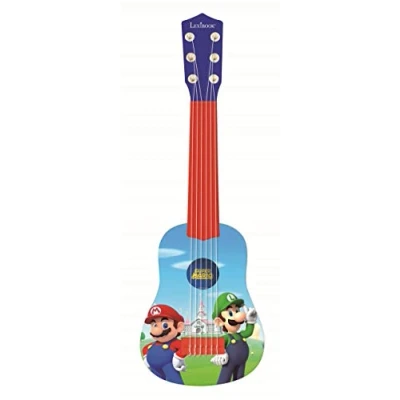 Imagen de Lexibook Guitarra Nintendo Mario Luigi My First, 6 cuerdas de nylon, 53 cm, guía incluida, azul/roja, K200NI
