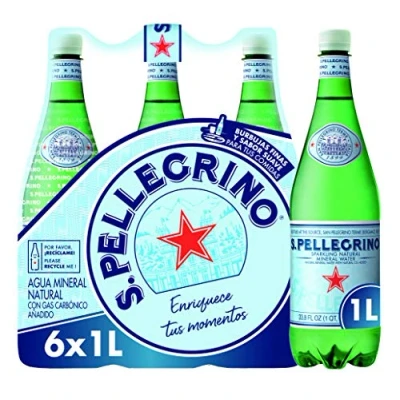 Imagen de S.Pellegrino Agua mineral natural con gas, 6 botellas, 1L