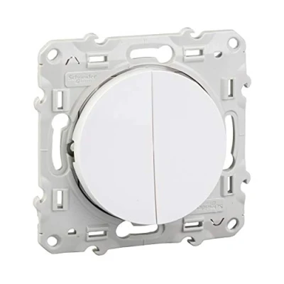 Imagen de Schneider Electric S520285 Odace, pulsador y pulsador, 10 A, color blanco, A