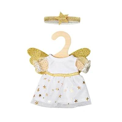 Imagen de Heless 9152 Vestido para muñecas con diseño de ángel la Guarda alas Doradas y Diadema Estrellas, tamaño 20 25 cm