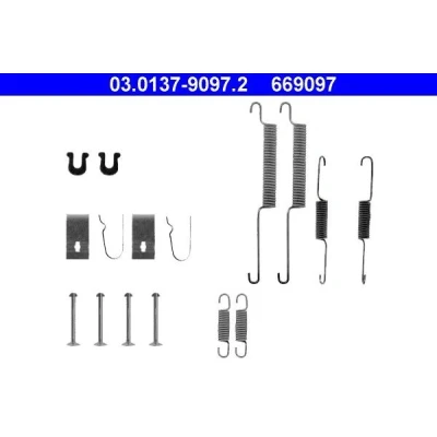 Imagen de ATE 03.0137 9097.2 Juego de accesorios, zapatas freno HONDA: CIVIC 6 Hatchback, 5 Coupe