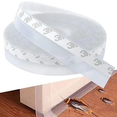 Imagen de Outinhao 10m Tira de Sellado Burlete Bajo Puerta Cinta Autoadhesiva Silicona para Puerta, Aislamiento, Acústico, a Prueba Viento, Anti bug