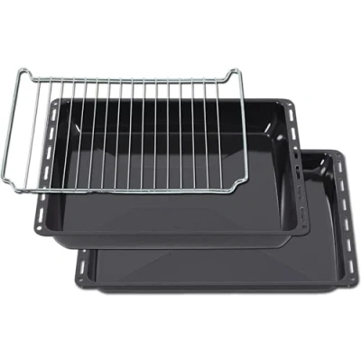 Imagen de ICQN Sartén grasa 445 x 375 mm, 25 y 50 juego de 2 bandejas esmaltadas, aptas para Whirlpool, Ignis, Bauknecht, Indesit, Algor, Neckermann, Lloyds, 44,5 37,5 cm