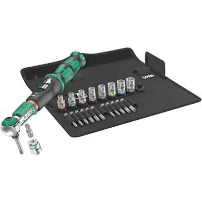Imagen de Wera 05075832001 Juego Safe Torque a 2 Set 1, de llaves dinamométricas, hexágono 1/4&quot;, 12 Nm, 23 piezas, Negro verde