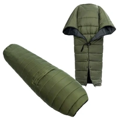 Imagen de onewind Topquilt Poncho con reposapiés, Dupont Sorona Hamaca Versátil Overquilt Ligero y Portátil Saco de Dormir Camping para Mochileros Senderismo, OD Verde