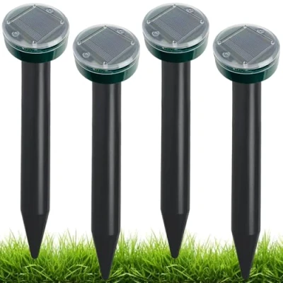 Imagen de KEEPAQ ahuyentador de topos solar, animales, roedores por ultrasonidos para topos, gopher serpientes, y otras plagas (4 unidades)