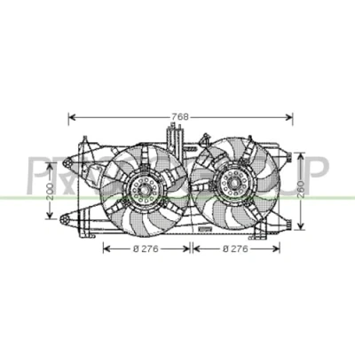 Imagen de PRASCO FT907F004 Ventilador de radiador 276 12 105 270 con bastidor (armazón) FIAT: Doblo I Cargo, Familiar