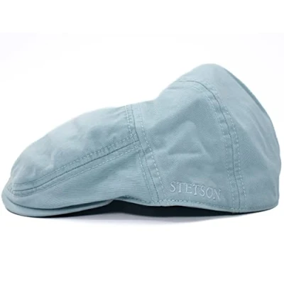 Imagen de Stetson Paradise Cotton Gorra con visera para hombre plana protección UV 40+ de algodón tallas S XXL Gorro deslizador verano/invierno, azul claro, 56 57