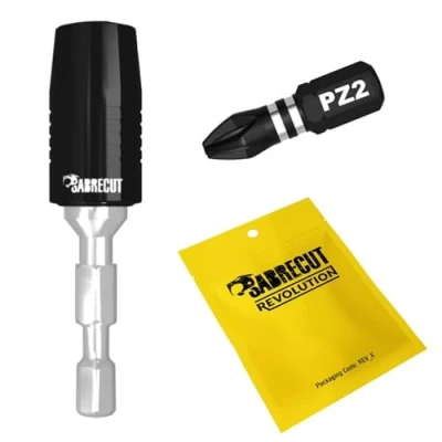 Imagen de 2 x SabreCut SCIMSH1458_1 Portapuntas de impacto magnético profesional 60 mm con 1 destornillador 25 Punta Compatible Dewalt Milwaukee Makita Bosch y otros