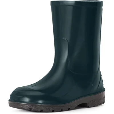 Imagen de Ladeheid Botas de Agua Zapatos con Suela Antideslizante Goma Bota Lluvia para Niña Unisex Rainboots Caucho Niños Botines Niñas LA 939 (Verde Oscuro, 27 EU)