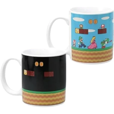Imagen de Taza Super Mario Bros que cambia con el calor Producto oficial Nintendo, regalo nostálgico para coleccionistas de Luigi, Yoshi y Peach, 10oz