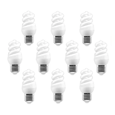 Imagen de T.E Bombilla Mini Espiral Bajo Consumo E27 3000K Luz amarilla19 11W (10uds)