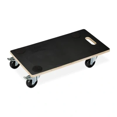 Imagen de Relaxdays carrito transportador, 11.5x58x30 cm, carga máxima 400 Kg, ruedas con volantes, 2 frenos, Negro