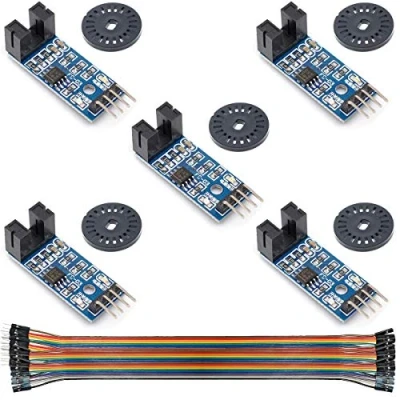 Imagen de Youmile 5Pcs Sensor de medición velocidad LM393 Módulo Tacho Ranura tipo Optoacoplador IR para MCU RPI Arduino DIY Kit con codificadores