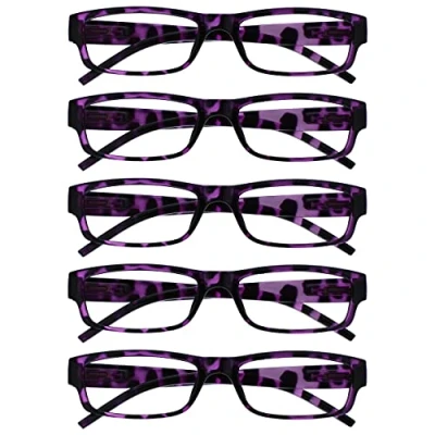 Imagen de The Reading Glasses Company La Compañía Gafas De Lectura Púrpura Concha Valor Pack 5 Ligero Hombres Mujeres RRRRR32 +1,50