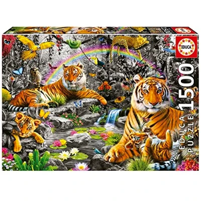 Imagen de Educa Puzzle de 1500 Piezas para Adultos Selva Radiante. Incluye Pegamento Fix Puzzle. A Partir 14 años (19563)