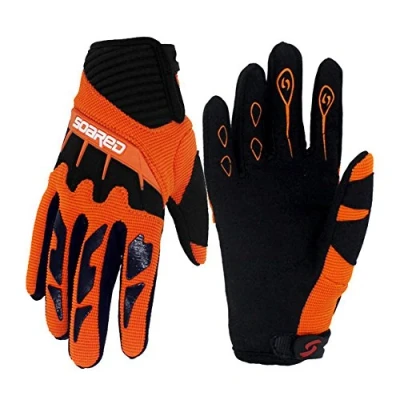 Imagen de Gtopart Guantes transpirables para niño, 50 g, ciclismo o patines, color naranja, tamaño extra small
