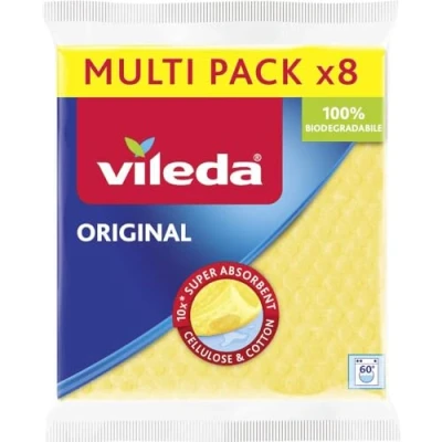 Imagen de Vileda 142274 esponja paño Alta Absorción hasta 100 ml, 1 paquete de 8 [colores surtidos]