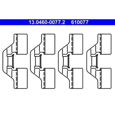 Imagen de ATE 13.0460 0077.2 Kit de accesorios, pastillas frenos RENAULT: MEGANE 2, SCENIC 2 Coupe Cabriolet