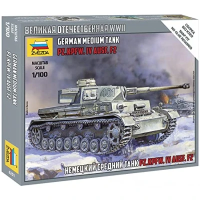 Imagen de Zvezda 1/72 Pz.Kpfw. IV Ausf.F2 # 6251 Plastic Model Kit by