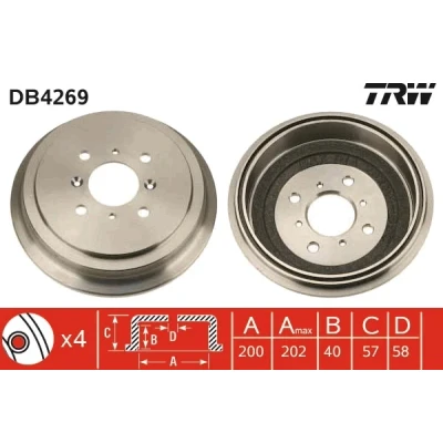 Imagen de TRW DB4269 Tambor de Freno SUZUKI: SWIFT 3