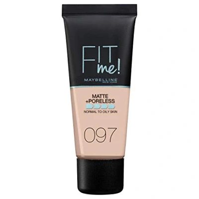Imagen de Maybelline New York, Base de Maquillaje que Calca a tu Tono Fit me! Mate y Afinaporos, Color: 097 Natural