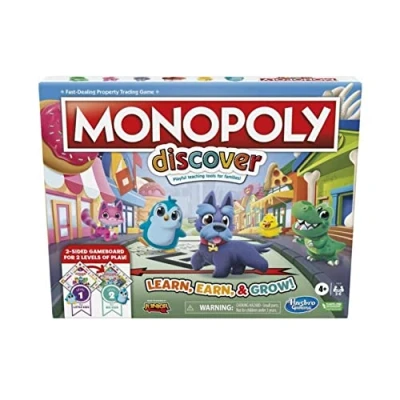 Imagen de Mi Primer Monopoly Juego de Mesa para niños a Partir 4 años 2 Juegos en 1: Tablero Caras Divertida Herramienta pedagógica Toda la Familia
