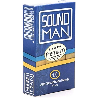 Imagen de 10 Soundman® Cañas de Lengüeta para Saxofón Alto Fine Saxophone Reeds (Dureza: 1,5)