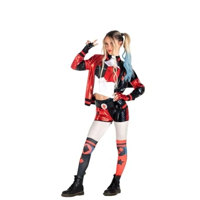 Imagen de Ciao Harley Quinn disfraz niña original DC Comics (Talla 8 10 años), color rojo, negro, (11751.8 10)