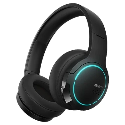 Imagen de Edifier Hecate by G2BT Auriculares para Juegos, inalámbricos Bluetooth 5.2 con Controlador de 40 mm, supraaurales cancelación Ruido Orejeras Suaves, luz RGB, Negro