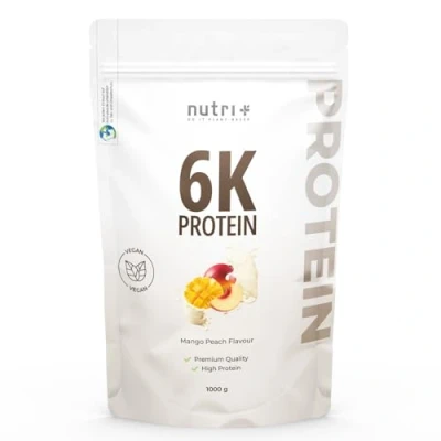 Imagen de Nutri+ vegan Protein Powder Mango Peach 1 kg Proteína en Polvo sin Lactosa de 6 Componentes Musculación Azúcares añadidos