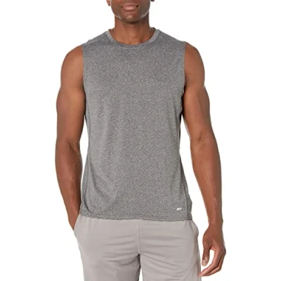 Imagen de Amazon Essentials Camiseta para Mostrar Músculos Elástica y Técnica Hombre, Negro Mezcla, S