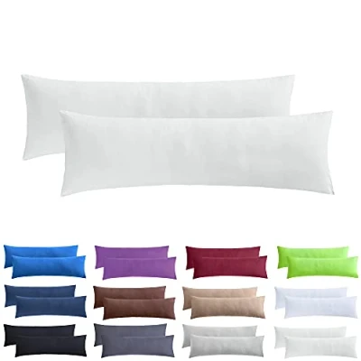 Imagen de NatureMark Pack de 2 Fundas Almohada para Dormir Lado el Cuello Muchos tamaños y Colores Oeko Tex (40 x 145 cm (Funda Lado/Lactancia), Natural/Crema)