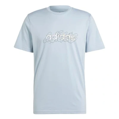 Imagen de adidas Hombre Illustrated Linear Graphic tee, Wonder Blue, M