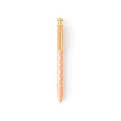 Imagen de CHARUCA Bolígrafo Retráctil de Tinta Azul Reutilizable Boli Personalizado en Aluminio Ligero Modelo Peach, 14.2 cms
