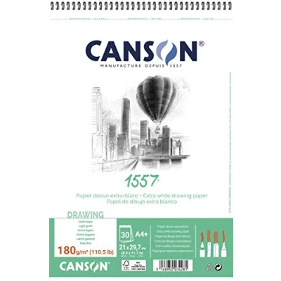Imagen de Canson Álbum Espiral 21x29,7 30H JA 1557 Fino 180g, Blanco