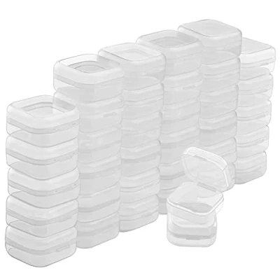 Imagen de BELLE VOUS Pack de 36 Cajas Plastico Pequeñas Transparentes con Tapa Bisagra 3,5 x 2 cm Caja Organizadora Mini Recipientes Pastillas, Cuentas, Joyas, Artículos Manualidades
