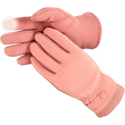 Imagen de Kingmate KINGAMTE Guantes Invierno Termicos Tactiles Movil Hombre Mujer, Deportivos de Ciclismo Running Conductor Moto Correr, Rosa