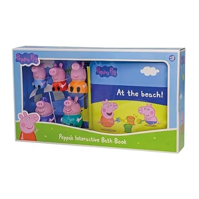 Imagen de Peppa Pig Set Libro de baño y Marionetas Dedo Incluye 5 la Familia Juguetes Piscina A Partir 12 Meses (Deqube 919D00051)