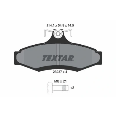 Imagen de TEXTAR 2323701 Juego de pastillas freno no preparado para indicador desgaste con tornillos pinza accesorios SSANGYONG: Musso SUV