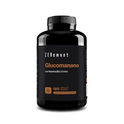 Imagen de Glucomanano 4200 mg por dosis, con Vitamina B3 y Cromo, 180 Cápsulas Veganas Efecto saciante, Pastillas efectivas para Mujer Hombre Fibra Vegetal de la Raíz Konjac Zenement