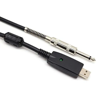 Imagen de SiYear cable USB para guitarra macho a 6.35 mm convertidor de eléctrica mono, audio estudio Adaptador conector computadora (3M)