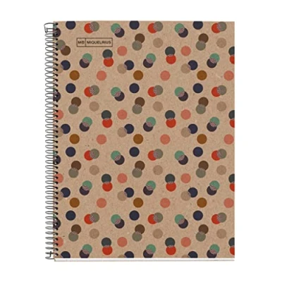 Imagen de Miquelrius Cuaderno A4, Rayado horizontal 7 mm, Papel reciclado de 80 g/m², Hojas un color, reciclado, Espiral, rayado, Eco Confetti