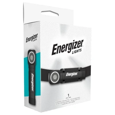 Imagen de Energizer linterna frontal LED híbrida recargable o alimentada por pilas, potente brillante, resistente al agua para camping, luces aire libre y correr, cable de carga USB incluido